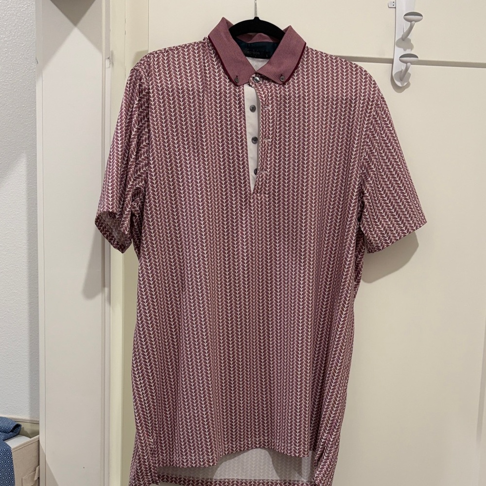 Greyson Stylish Men's Maroon Patterned Polo Shirt